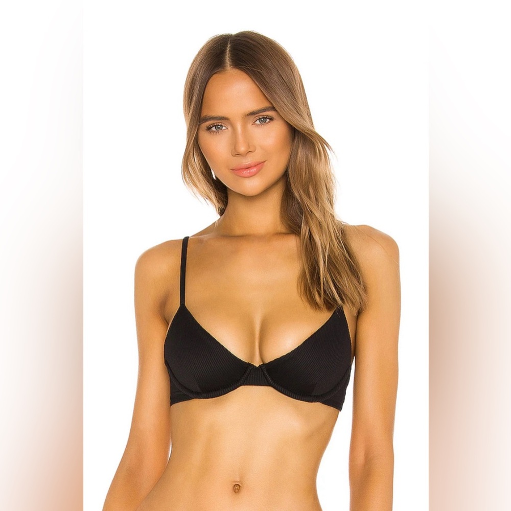 BEACH RIOT Camilla Revolve Bikini Top Black Sz Small Summer Beach Pool Party